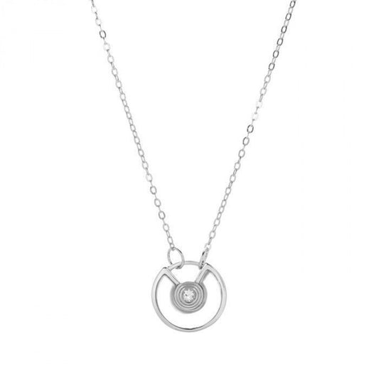 Stříbro 925/1000 - Náhrdelník s Bílým Onyxem a Bílým Topazem - Karátové číslo: 2.16. přibližná hmotnost: 4.01 gramů