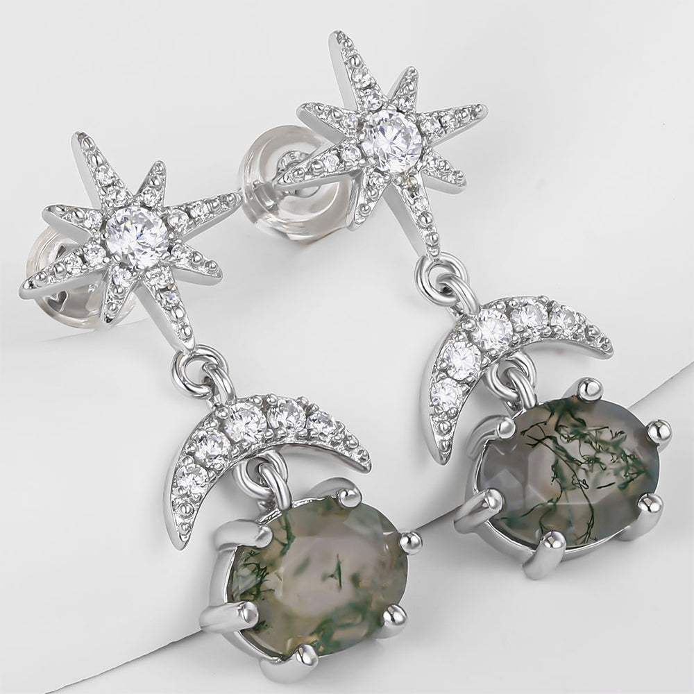 Pozlacená slitina - Náušnice se Zeleným Emporia® Křišťálem a Bílým Emporia® Křišťálem přibližná hmotnost: 10 gramů