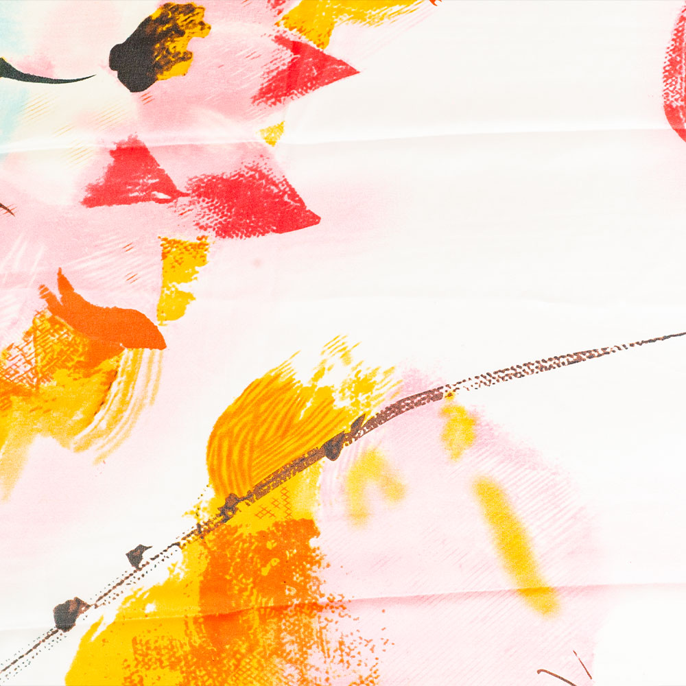 Noční lotus, šála, 85 x 180 cm, Oranžová, 100% veganské hedvábí