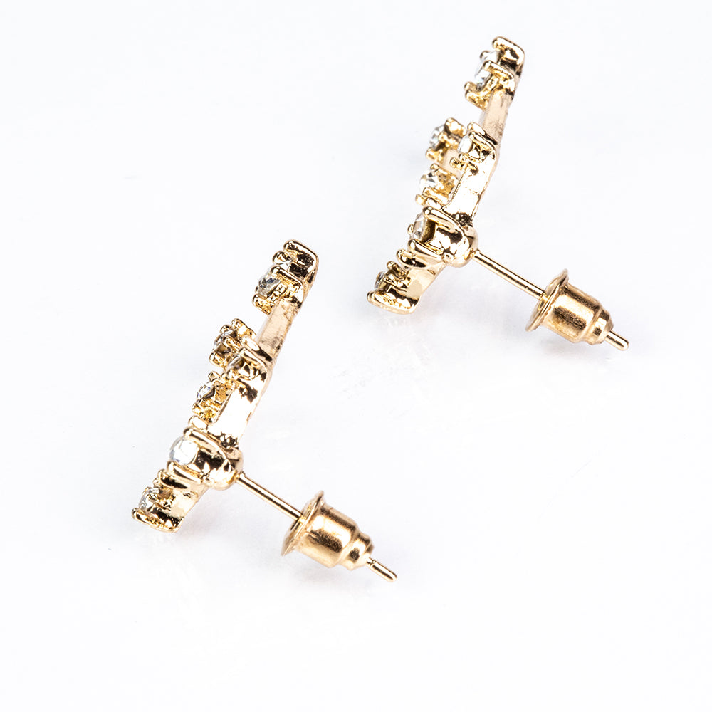 Blíženci Pozlacené Slitinové Náušnice s Bílým Emporia® Křišťálem