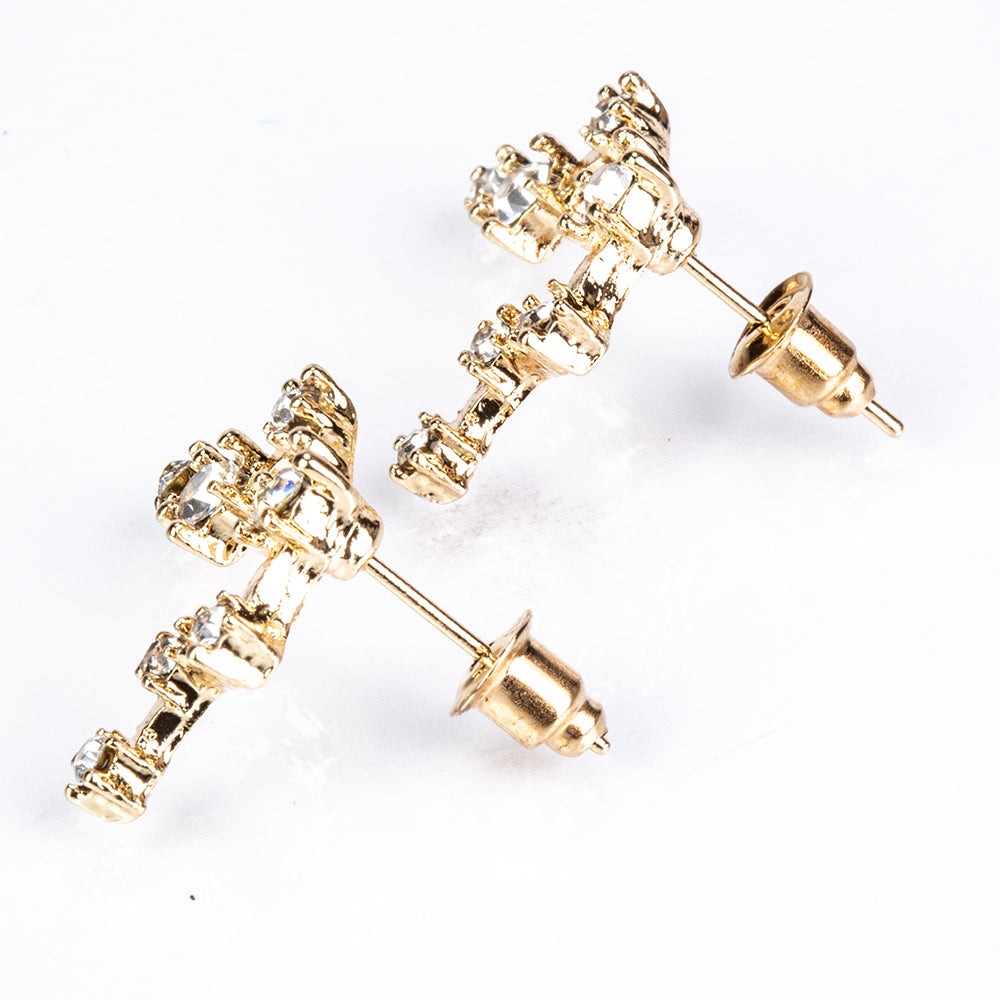 Vodnář Pozlacené Slitinové Náušnice s Bílým Emporia® Křišťálem