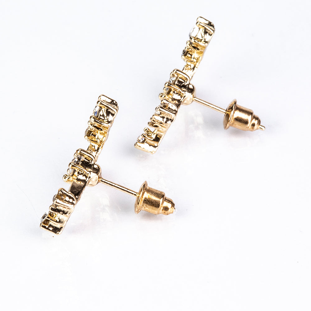 Štír Pozlacené Slitinové Náušnice s Bílým Emporia® Křišťálem