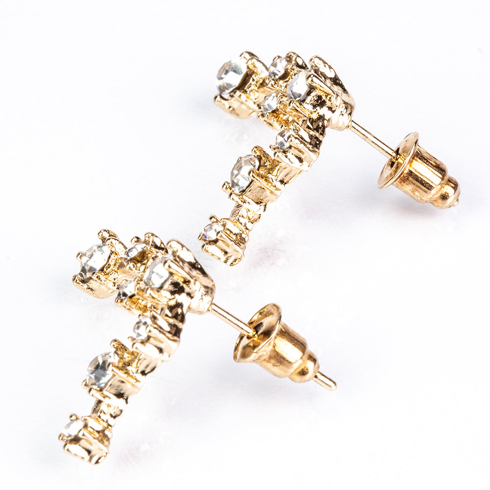 Ryby Pozlacené Slitinové Náušnice s Bílým Emporia® Křišťálem