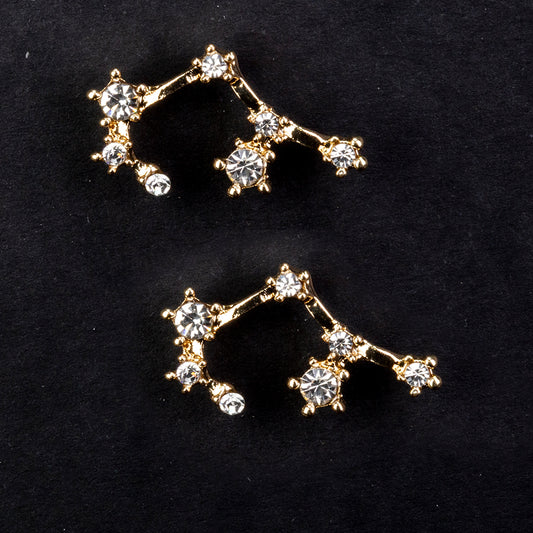 Střelec Pozlacené Slitinové Náušnice s Bílým Emporia® Křišťálem