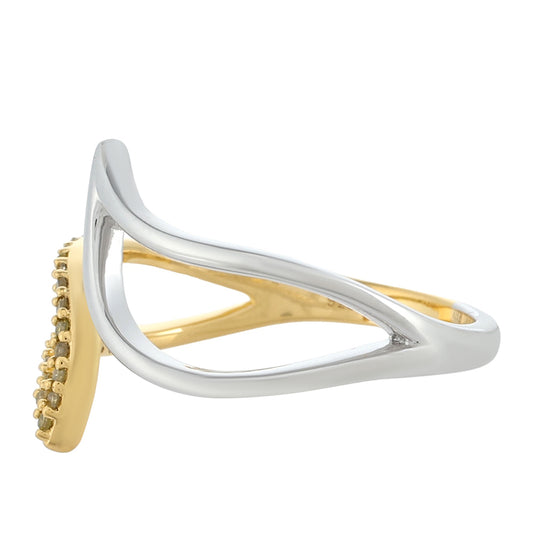 Pozlacený Stříbro 925/1000 - Prsten s Veronský zelený diamantem - Karátové číslo: 0.1. přibližná hmotnost: 2.64 gramů