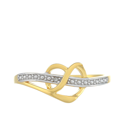 Pozlacené Stříbro 925/1000 - Prsten s Bílým Diamantem - Karátové číslo: 0.01. přibližná hmotnost: 2.05 gramů