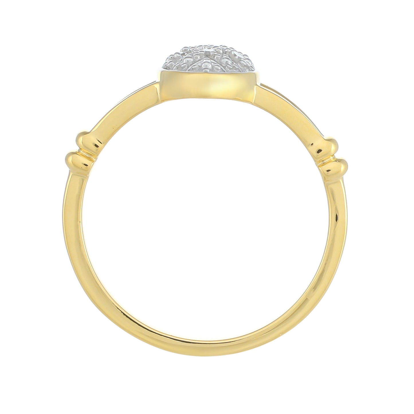 Pozlacený Stříbrný Prsten s Bílým Diamantem