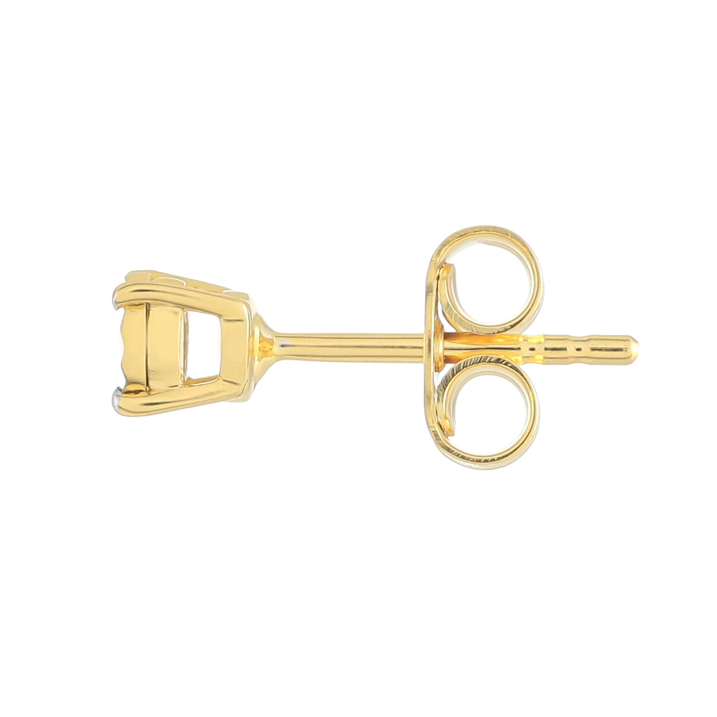 Pozlacené Stříbrné Náušnice s Bílým Diamantem