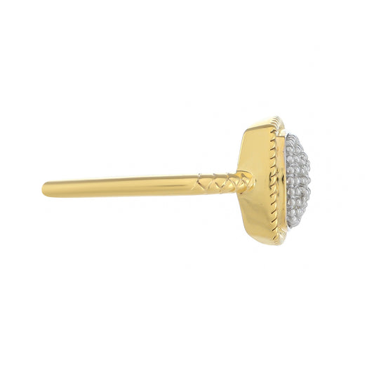 Pozlacené stříbro 925/1000 Prsten s Bílým Diamantem - Karátové číslo: 0.02. přibližná hmotnost: 2.93 gramů