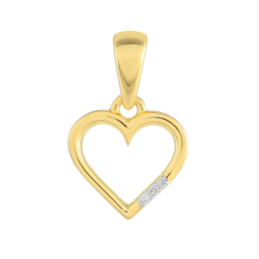 Pozlacené Stříbro 925/1000 - Přívěsek s Bílým Diamantem - Karátové číslo: 0.02. přibližná hmotnost: 1.33 gramů