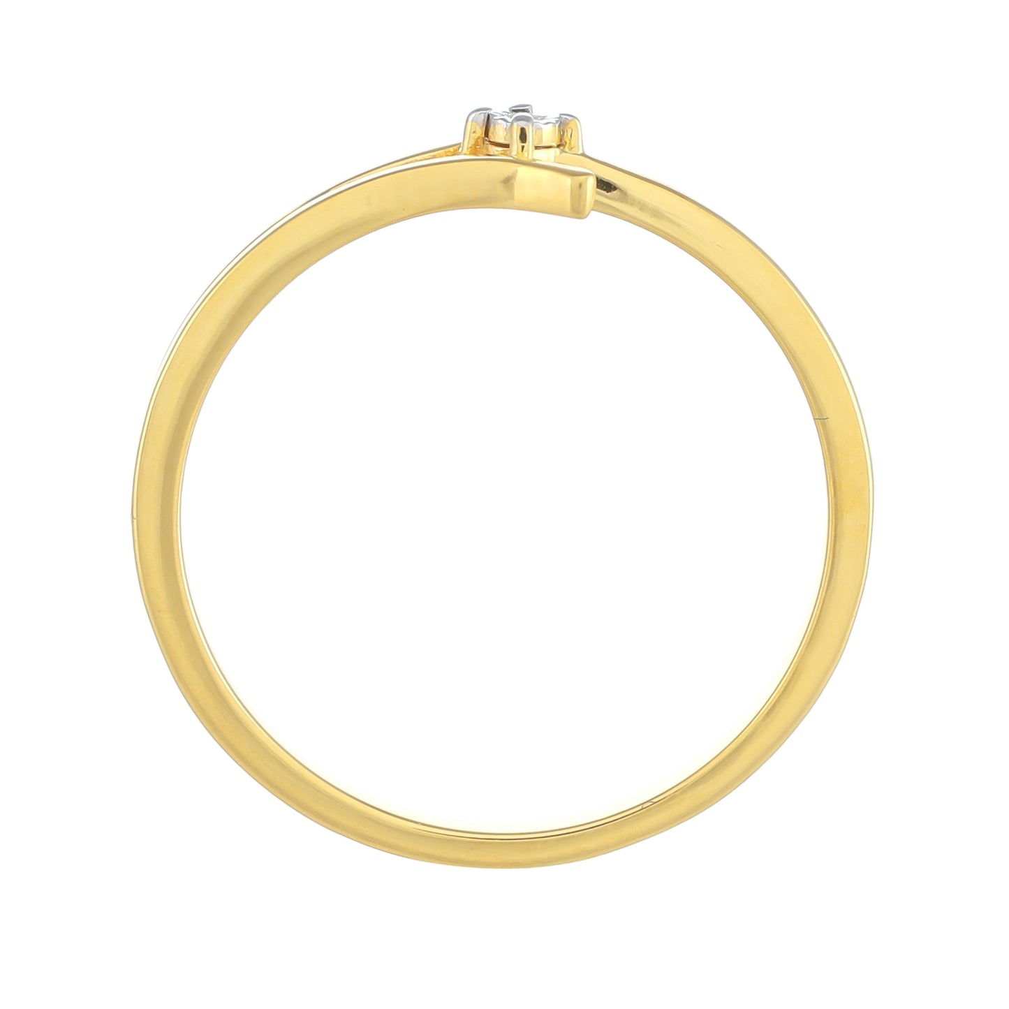 Pozlacené Stříbro 925/1000 - Prsten s Bílým Diamantem - Karátové číslo: 0.01. přibližná hmotnost: 1.32 gramů