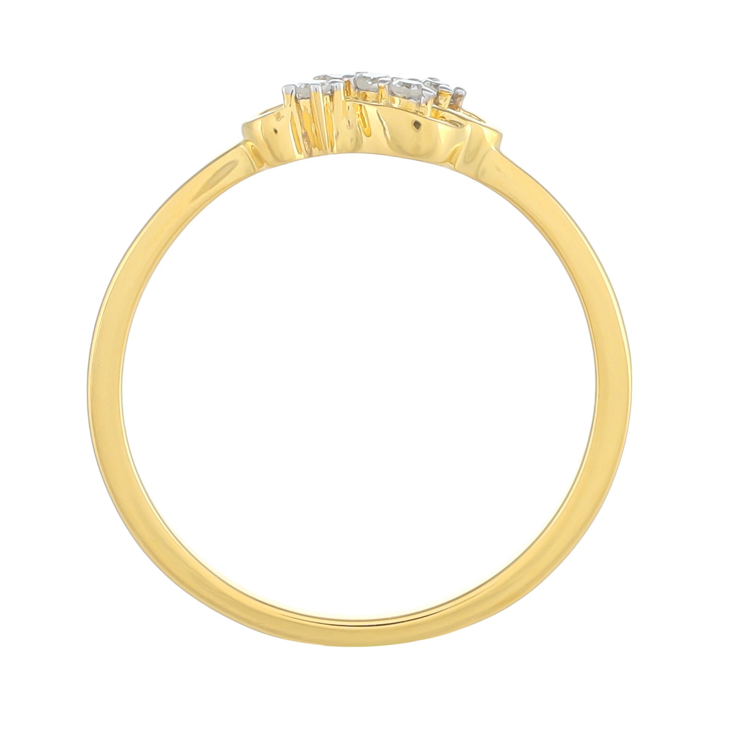 Pozlacené Stříbro 925/1000 - Prsten s Bílým Diamantem - Karátové číslo: 0.05. přibližná hmotnost: 1.32 gramů