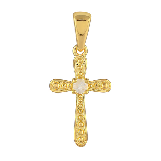 Pozlacené Stříbro 925/1000 - Přívěsek s Duhovým Měsíčním Kamenem - Karátové číslo: 0.1. přibližná hmotnost: 1.47 gramů