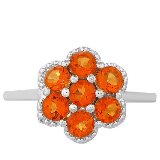 Stříbro 925/1000 - Prsten s Padparadscha Křemenem - Karátové číslo: 1.52. přibližná hmotnost: 2.73 gramů