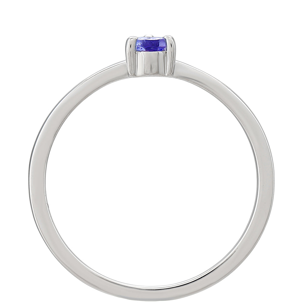 Stříbro 925/1000 - Prsten s AAA Tanzanitem - Karátové číslo: 0.21. přibližná hmotnost: 1.27 gramů