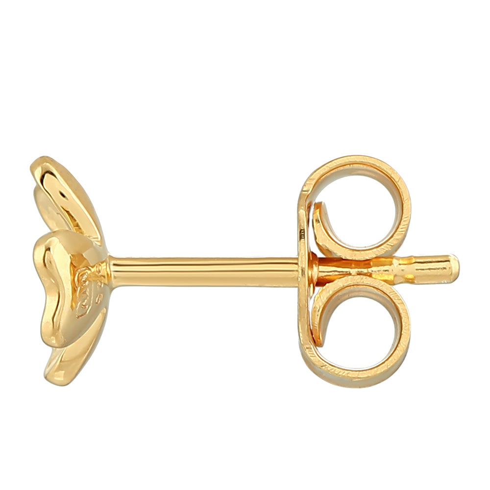 Pozlacené Stříbro 925/1000 - Náušnice se Zeleným Diamantem - Karátové číslo: 0.03. přibližná hmotnost: 0.97 gramů