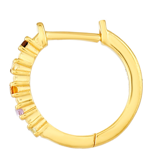 Pozlacené Stříbro 925/1000 - Náušnice s Ametystem a Citrínem z Madeiry - Karátové číslo: 0.1. přibližná hmotnost: 1.1 gramů