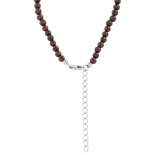 925 / 1000 Sterlingové Stříbro Náhrdelník s Granátem