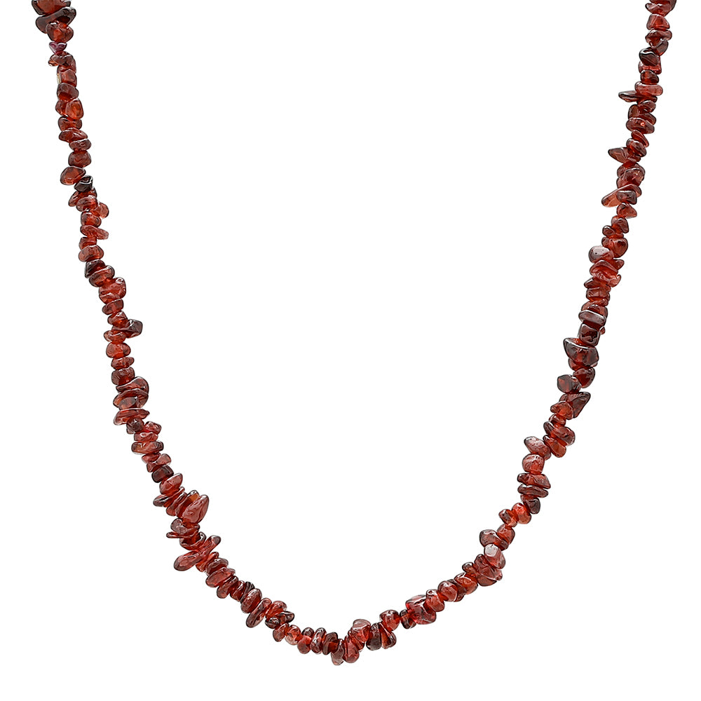 Stříbro 925/1000 - Náhrdelník s Granátem - Karátové číslo: 256.9. přibližná hmotnost: 51.38 gramů