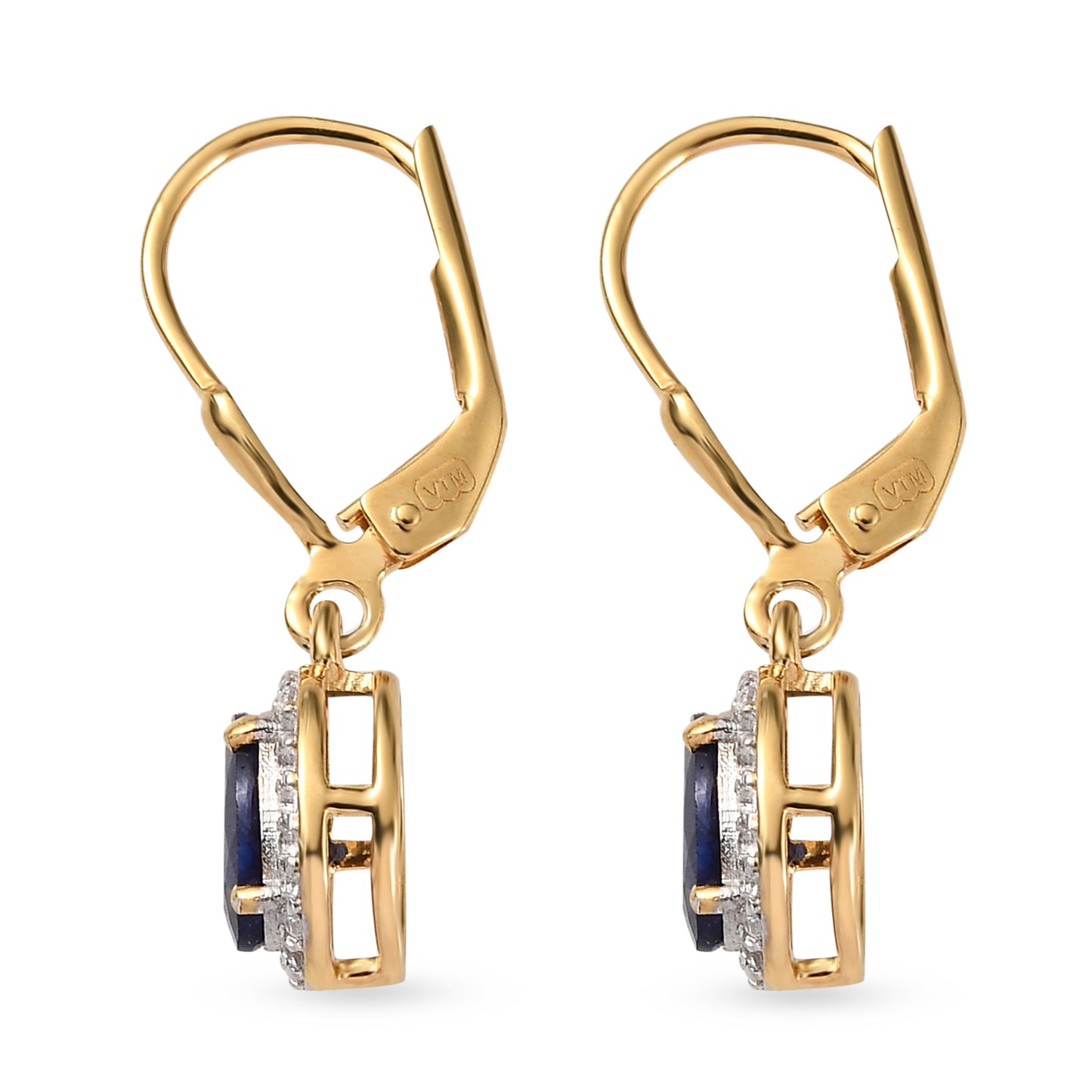 Pozlacená 925 / 1000 Sterlingové Stříbro Sada s Thajským Rubínem a Brazilským Smaragdem ( Náušnice )