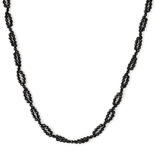 Pozlacené Stříbro 925/1000 - Náhrdelník s Černým spinelem - Karátové číslo: 30.75. přibližná hmotnost: 7.08 gramů