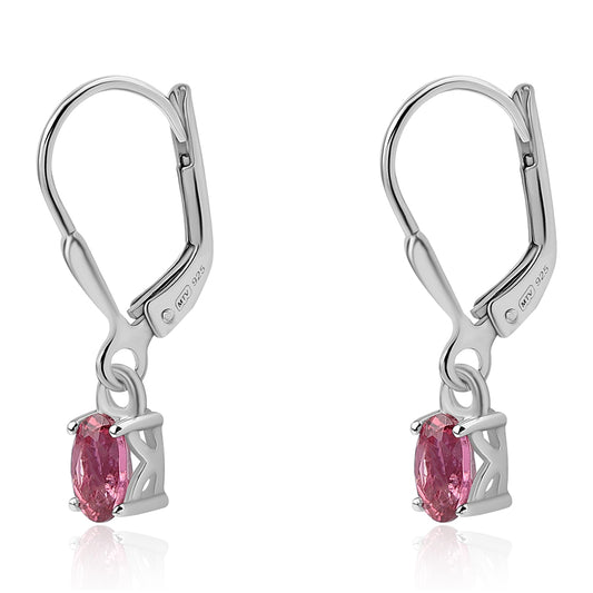 Stříbro 925/1000 - Náušnice s Cruizero Rubelitem - Karátové číslo: 0.5. přibližná hmotnost: 1.22 gramů