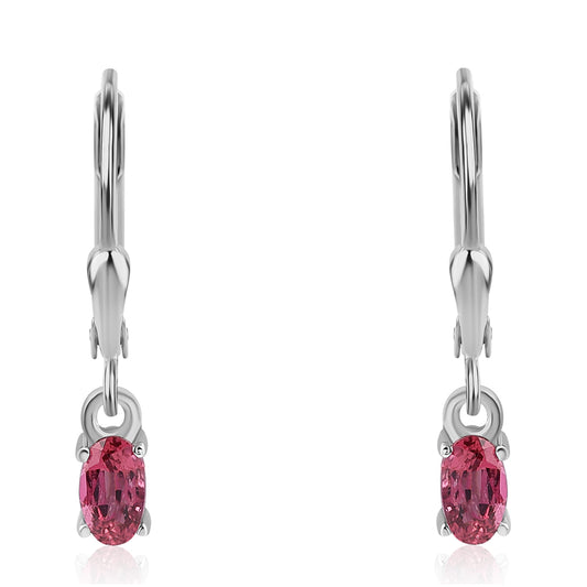 Stříbro 925/1000 - Náušnice s Cruizero Rubelitem - Karátové číslo: 0.5. přibližná hmotnost: 1.22 gramů