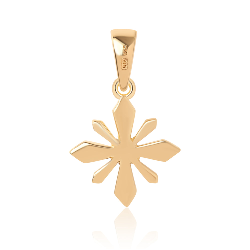 Pozlacený 925 / 1000 Sterlingové Stříbro Přívěsek s Modrým Diamantem