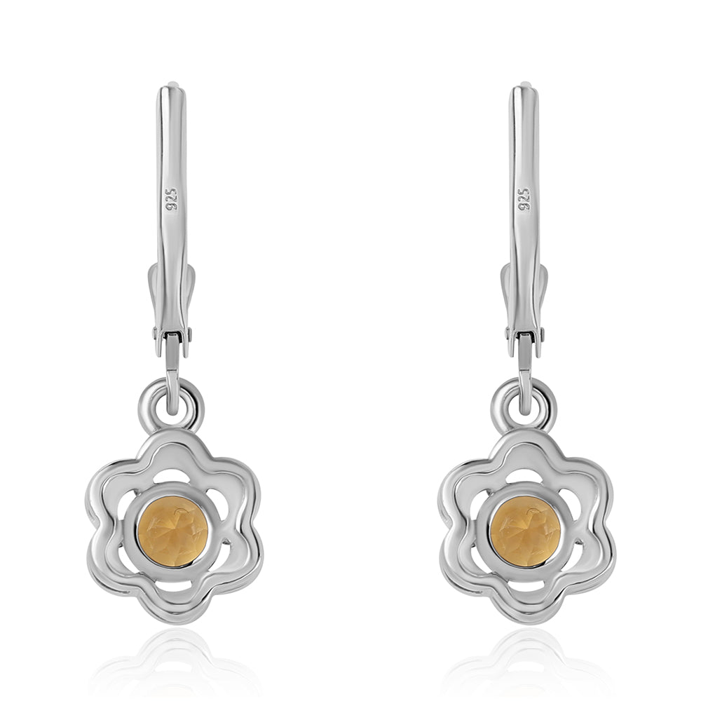 Stříbrné Náušnice s Citrínem