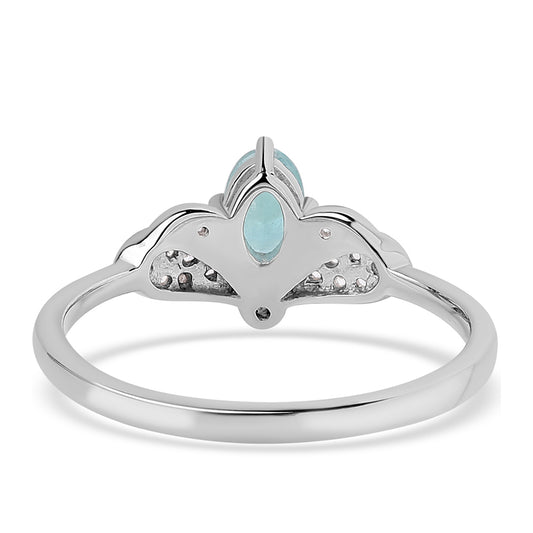 925 / 1000 Sterlingové Stříbro Prsten s Grandidieritem a Bílým Topazem