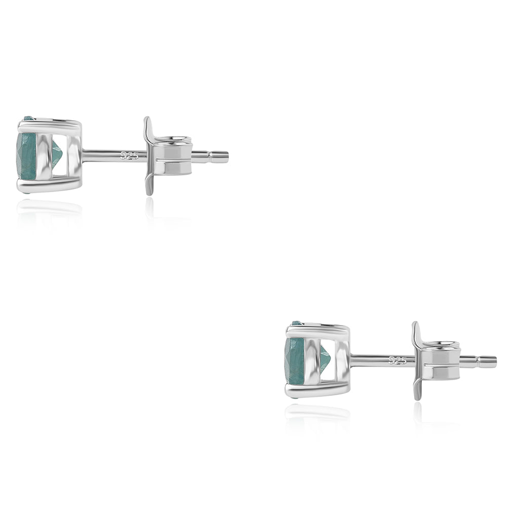 Stříbro 925/1000 - Náušnice s Grandidieritem - Karátové číslo: 1.03. přibližná hmotnost: 1.17 gramů