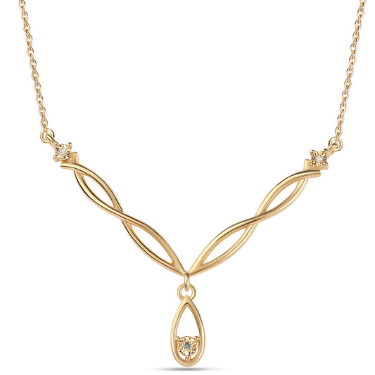 Pozlacené Stříbro 925/1000 - Náhrdelník s Modrým Diamantem a Bílým Diamantem - Karátové číslo: 0.02. přibližná hmotnost: 4.06 gramů