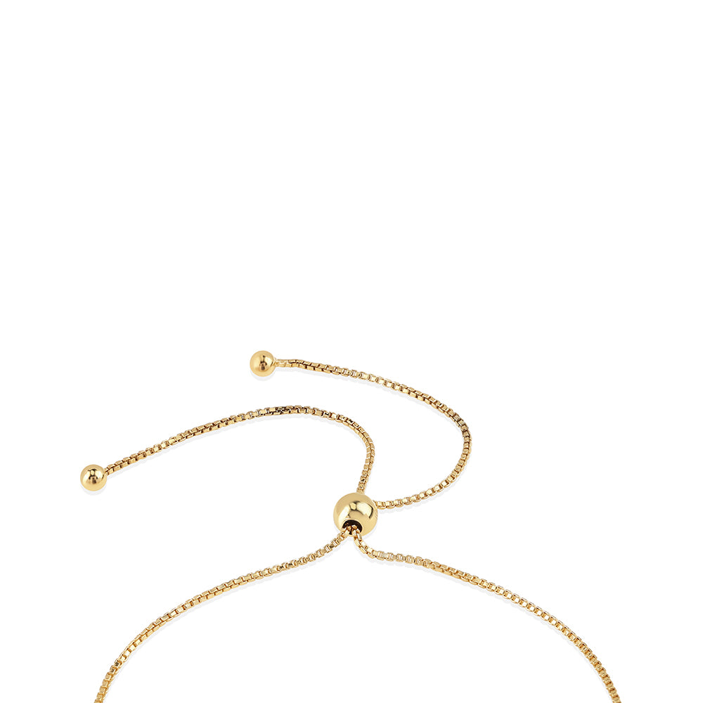 Pozlacené Stříbro 925/1000 - Náramek s Bílým Diamantem - Karátové číslo: 0.04. přibližná hmotnost: 3.19 gramů