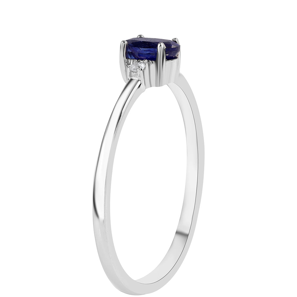 925 / 1000 Sterlingové Stříbro Prsten s Australským Modrým Safírem a Bílým Topazem