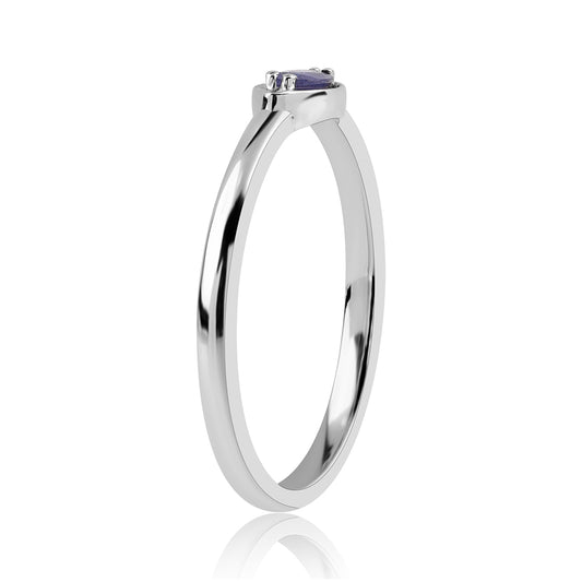 925 / 1000 Sterlingové Stříbro Prsten s Australským Modrým Safírem