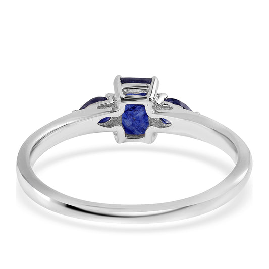 925 / 1000 Sterlingové Stříbro Prsten s Australským Modrým Safírem