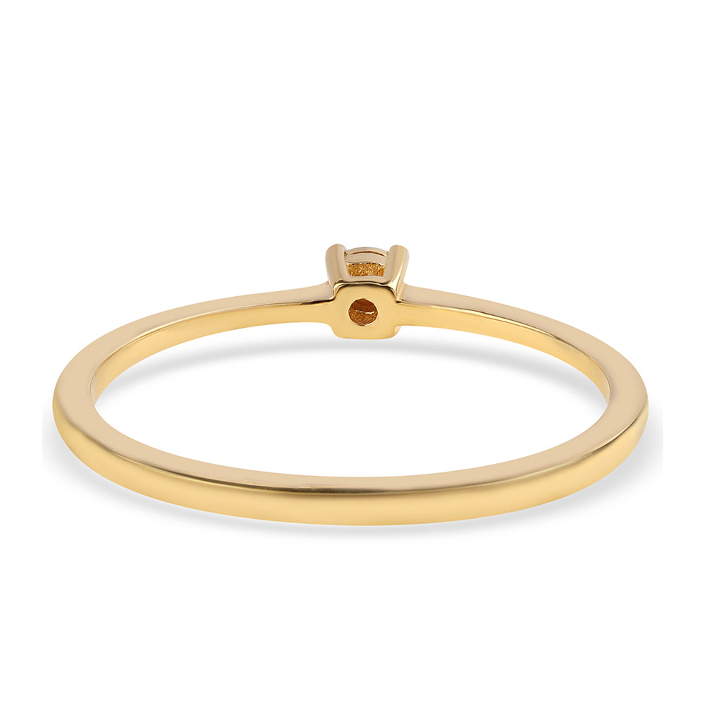 Pozlacené Stříbro 925/1000 - Prsten s Černým Diamantem - Karátové číslo: 0.06. přibližná hmotnost: 1.37 gramů