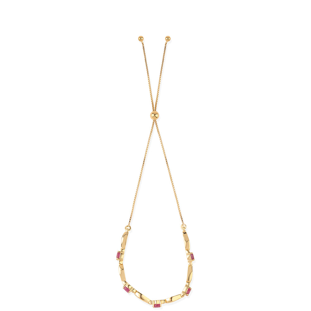 Pozlacený 925 / 1000 Sterlingové Stříbro Náramek s Mozambickým Rubínem