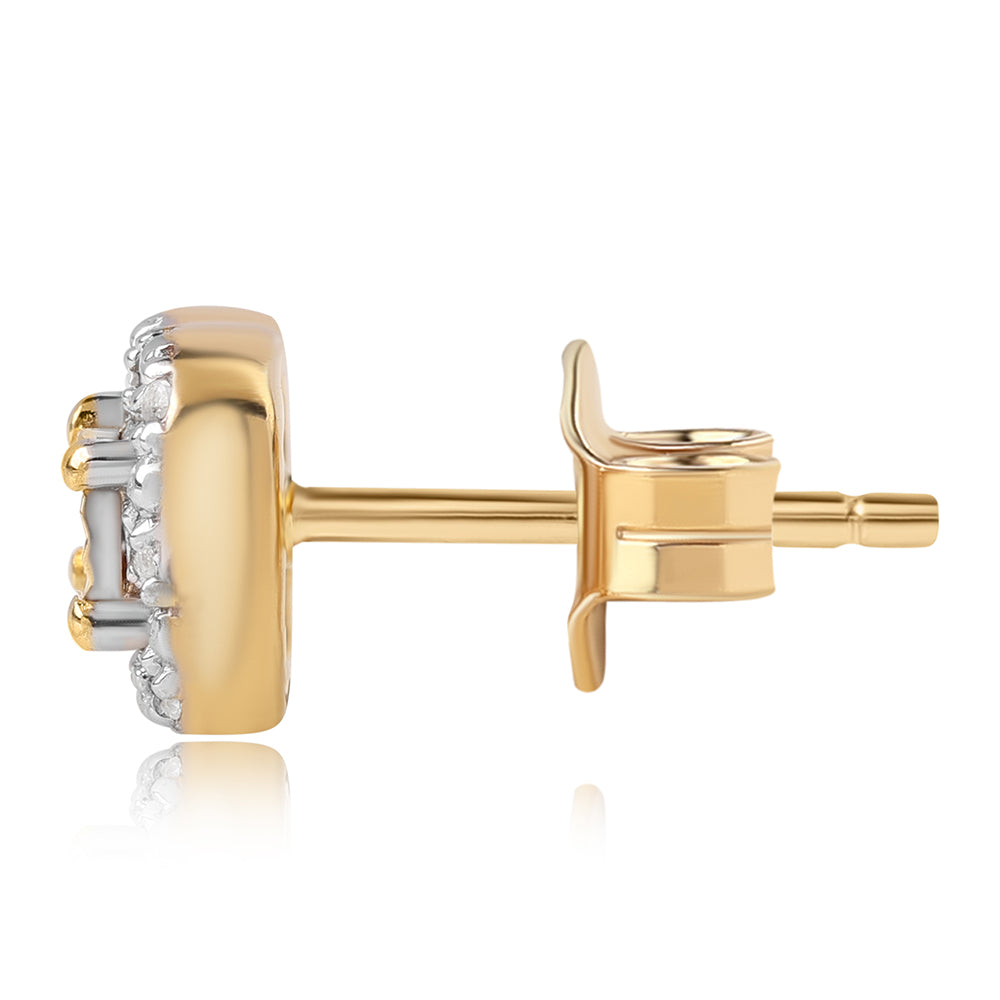 Pozlacené Stříbro 925/1000 - Sada s Modrým Diamantem a Bílým Topazem - Karátové číslo: 0.17. přibližná hmotnost: 4.32 gramů ( Náušnice+Prsten+Přívěsek )