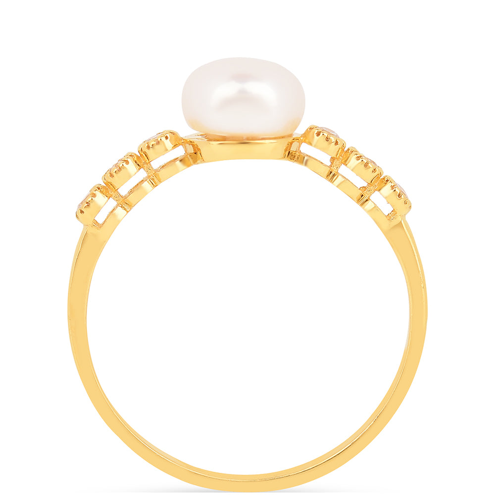 Pozlacené Stříbro 925/1000 - Prsten s Bílým Zirkonem - Karátové číslo: 2.49. přibližná hmotnost: 2.07 gramů