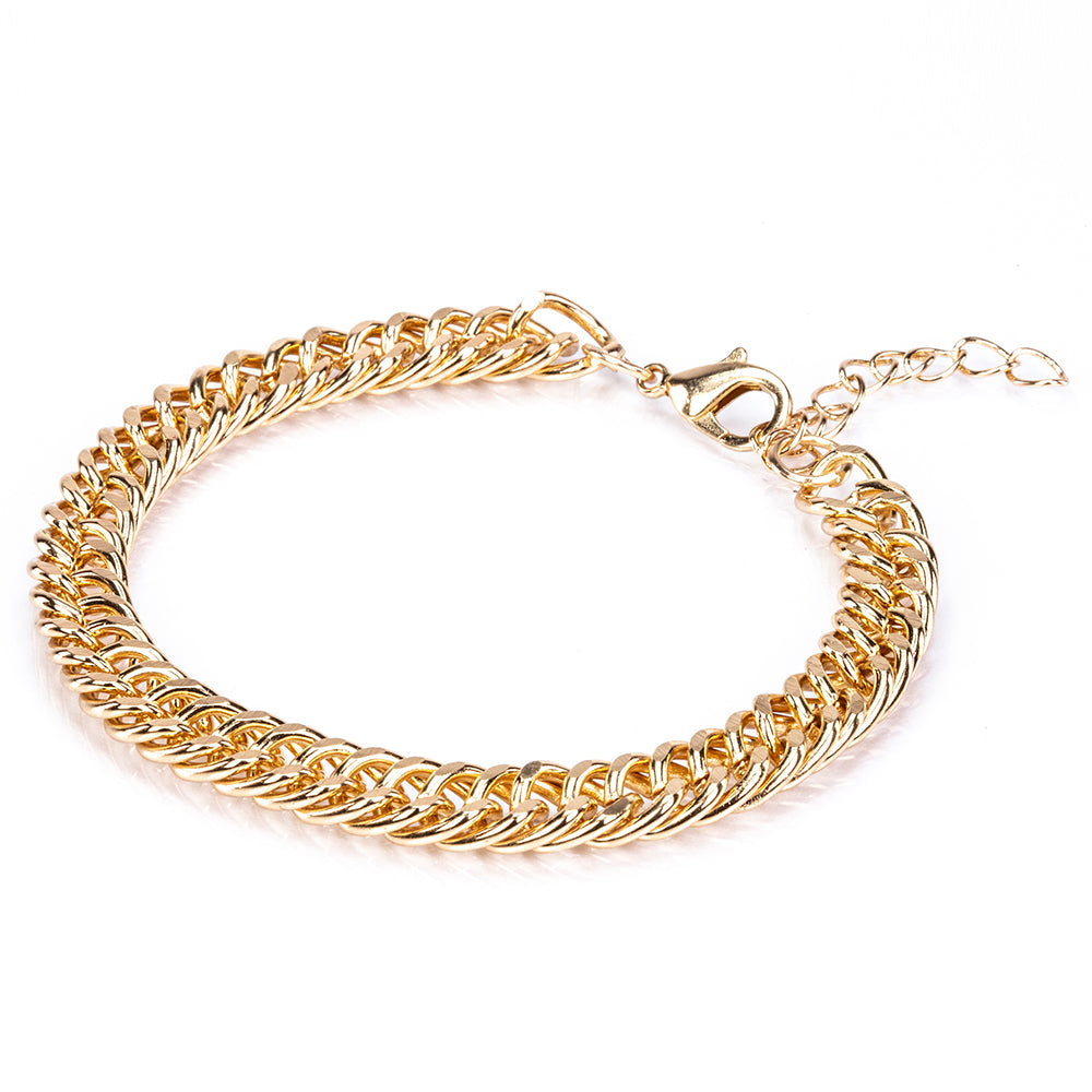 Pozlacená Slitinová Sada se Skleněná Perla a Bílým Emporia® Křišťálem ( Náramek )