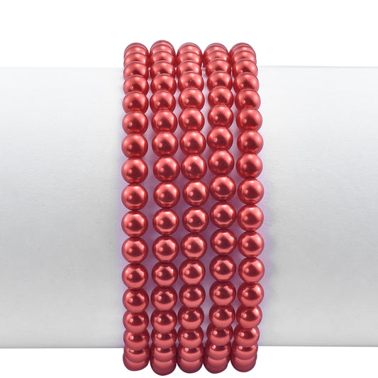 Pozlacené Stříbro 925/1000 - Náramek s Červená sladkovodní Perlou - Karátové číslo: 247. přibližná hmotnost: 52.81 gramů