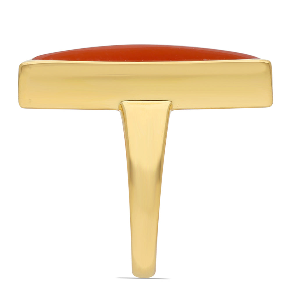 Pozlacený Stříbrný Prsten s Červeným Onyxem