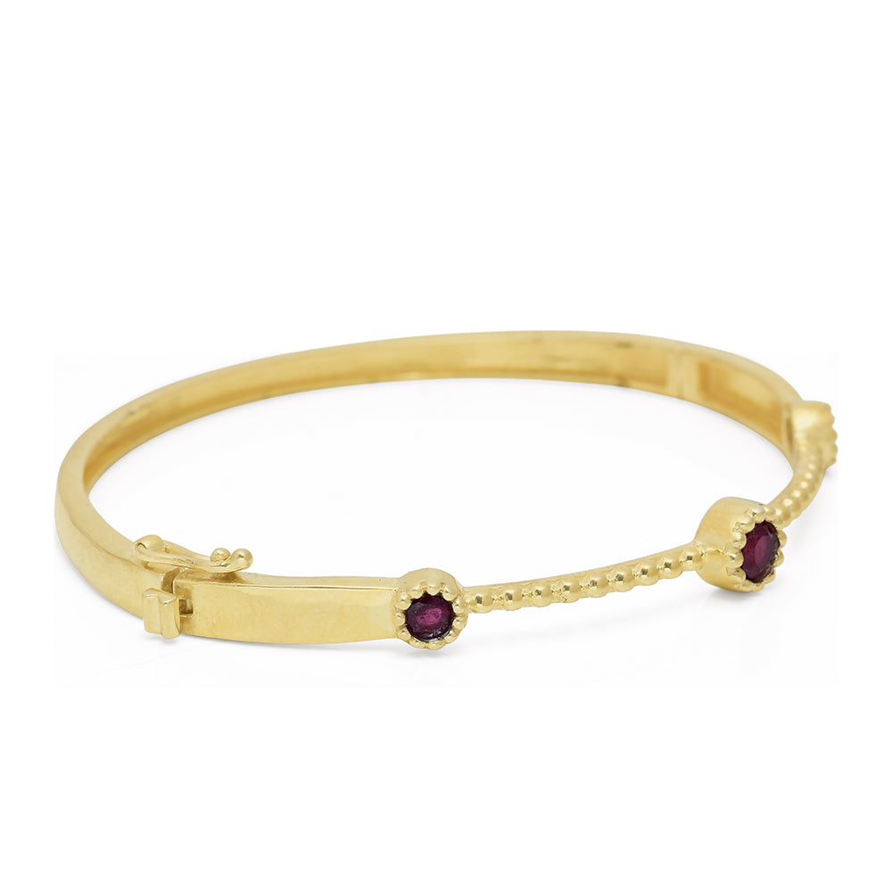 Pozlacené Stříbro 925/1000 - Náramek s Madagaskarským Rubínem - Karátové číslo: 2. přibližná hmotnost: 9.92 gramů