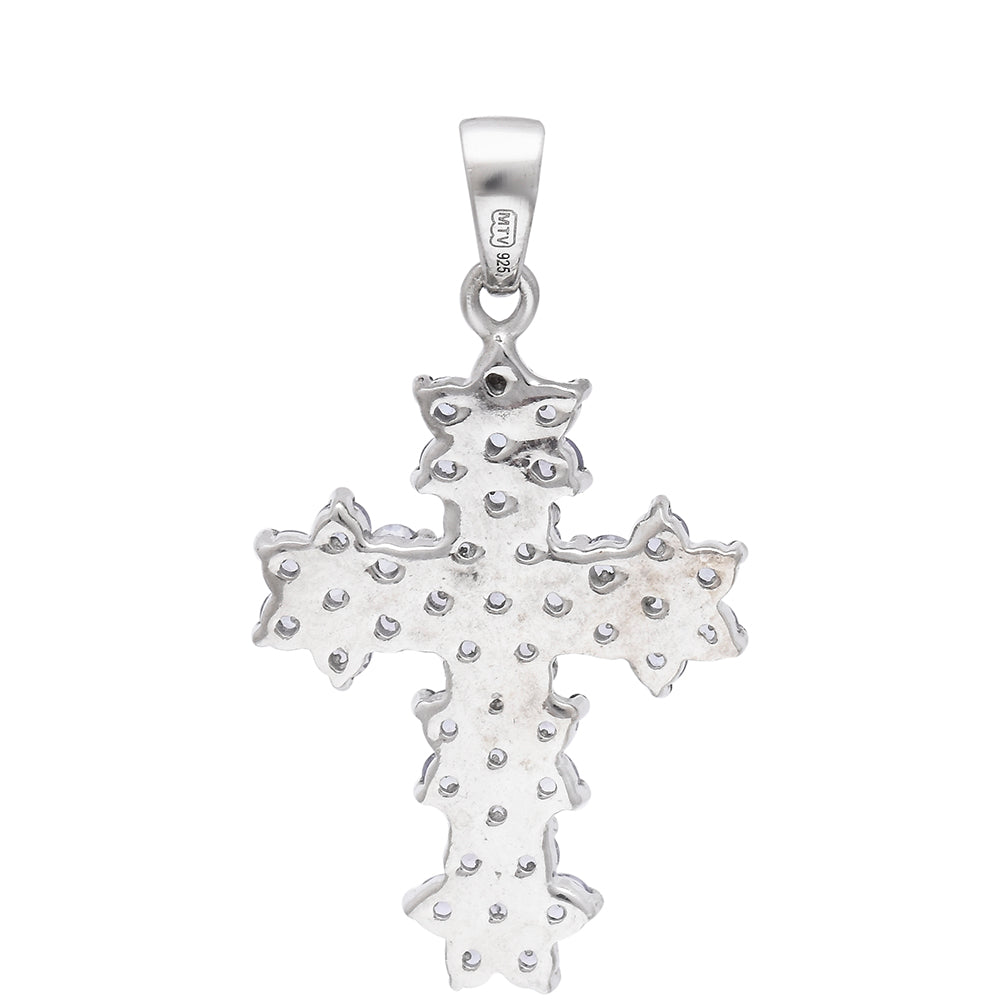 Kříž Stříbrný Přívěsek s AAA Tanzanitem