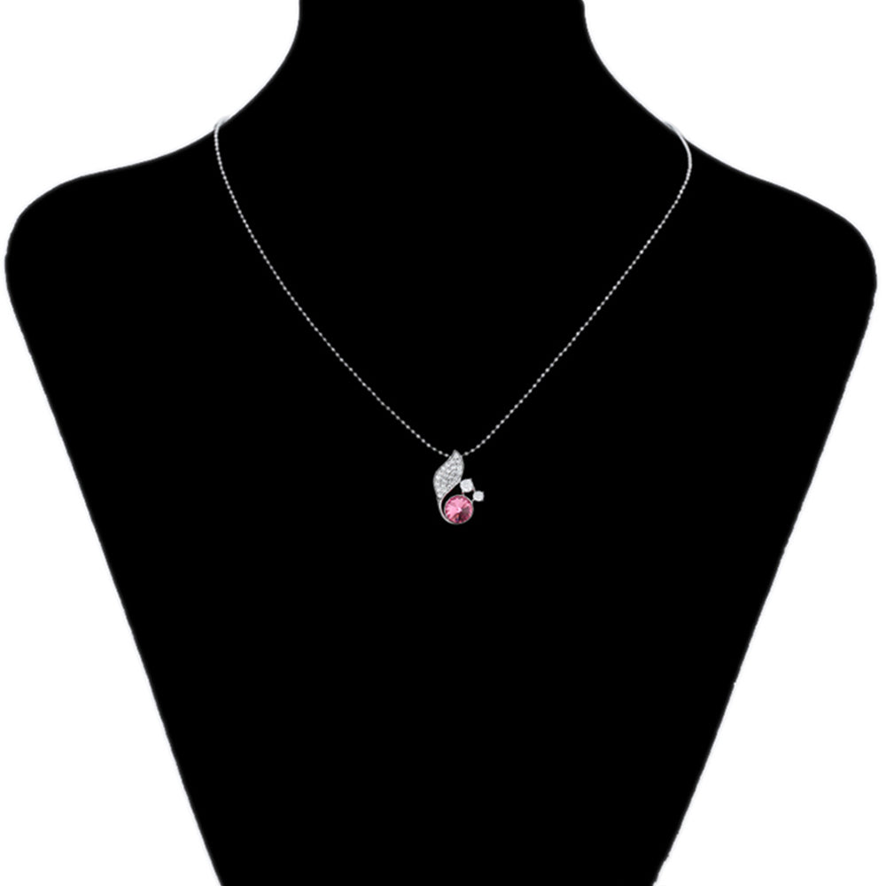 Pozlacený Slitinový Náhrdelník s Růžovým Emporia® Křišťálem