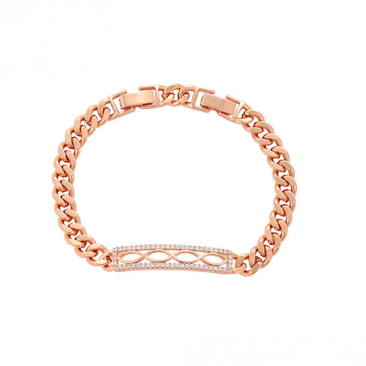 Pozlacený Slitinový Náramek s Bílým Emporia® Křišťálem