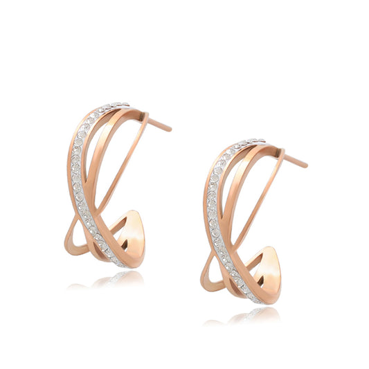 Pozlacené Slitinové Náušnice s Bílým Emporia® Křišťálem