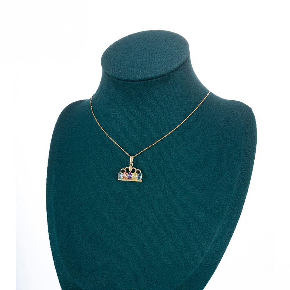 Pozlacená Slitinová Sada s Fialovým Emporia® Křišťálem a se Žlutým Emporia® Křišťálem ( Náušnice+Přívěsek )