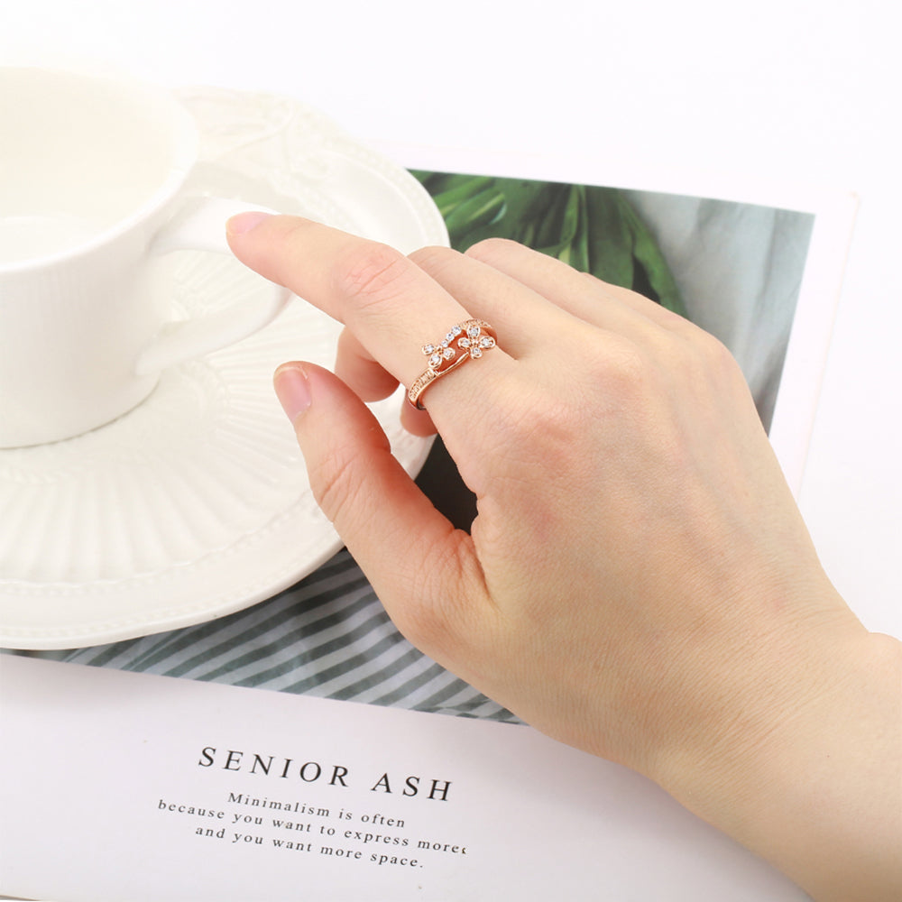 Pozlacený Slitinový Prsten s Bílým Emporia® Křišťálem